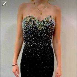 Black formal strapless dress size 2